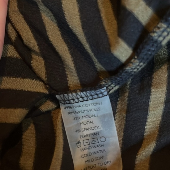 Peruvian Connection | Andover Green & Black Striped Long Sleeve Maxi Dress Large - Picture 9 of 11